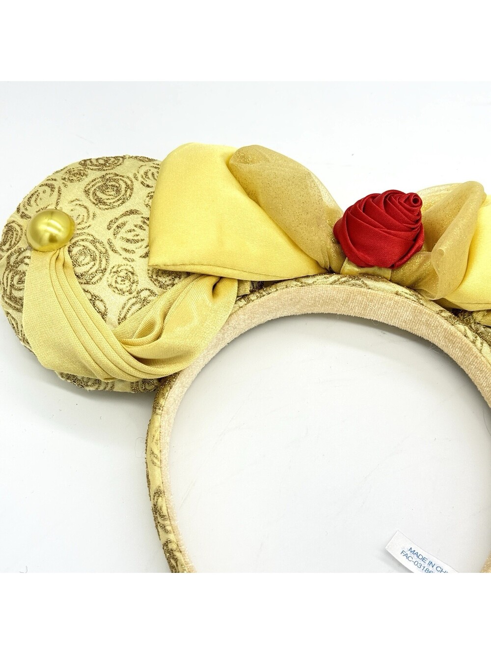 Tokyo Disney Belle Gold Rose Minnie Ears Headband Beauty Beast Japan Resort OSFA - Picture 6 of 6